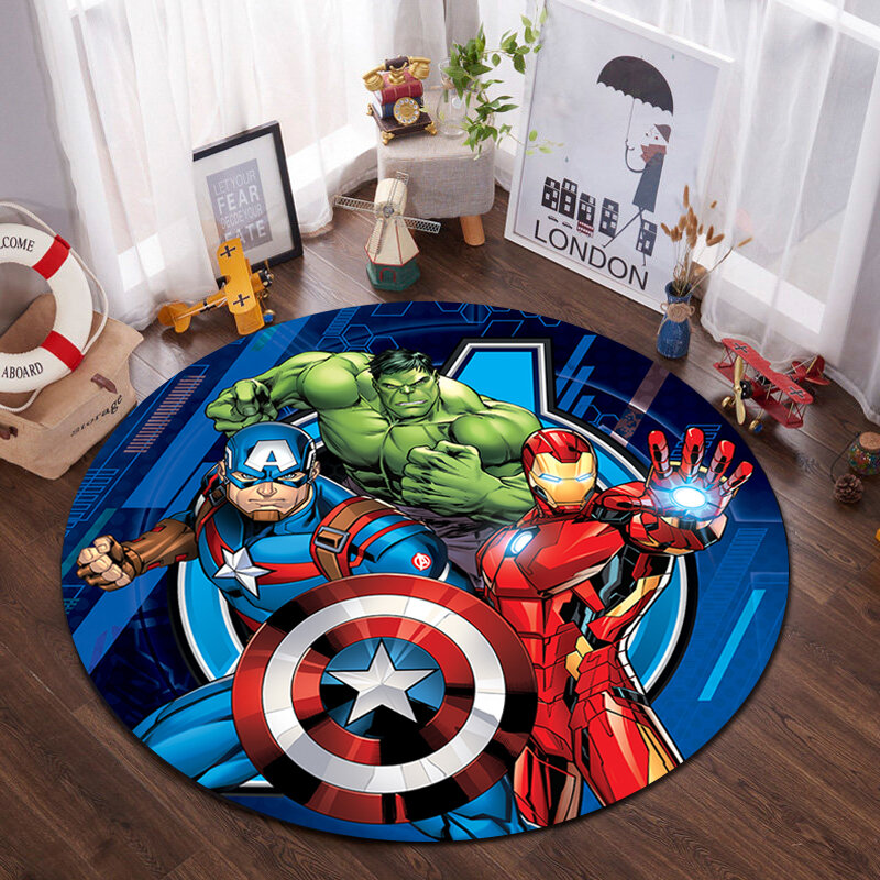 Disney Cartoon Baby Play Mat 100x100cm Round Rug Kids Game Carpet Bedroom Living Room  Kids Room Rug for Boy