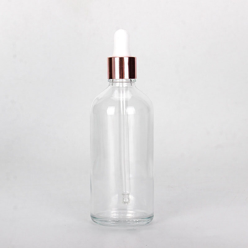 5-100ml Röhrchen transparente Tropfe rglas Aroma therapie Flüssigkeit für ätherische Massage öl Pipette nachfüllbare Flaschen Roségold Abdeckung