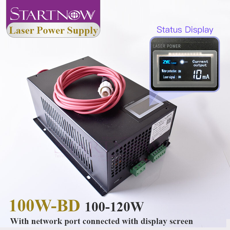 Startnow 100W-BD CO2 ليزر امدادات الطاقة 120 واط مع شاشة عرض 110 فولت PSU MYJG-100 220 فولت Co2 ليزر ماكينة قطع أنابيب مصدر