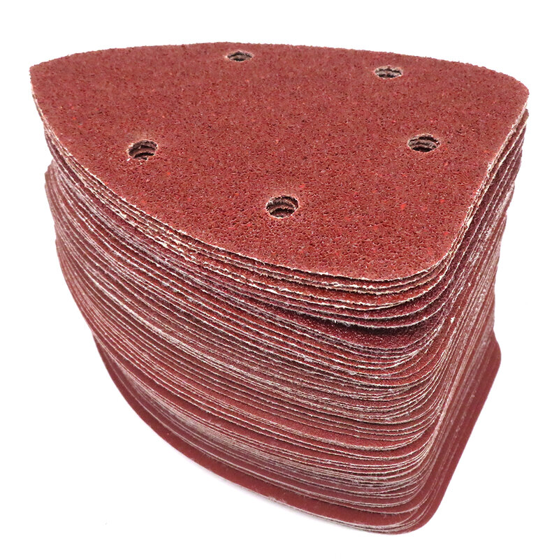 Papel de lija autoadhesivo de 25 piezas, lijadora triangular, disco de papel de lija de bucle de gancho, herramientas abrasivas para pulido de arena 40-1000