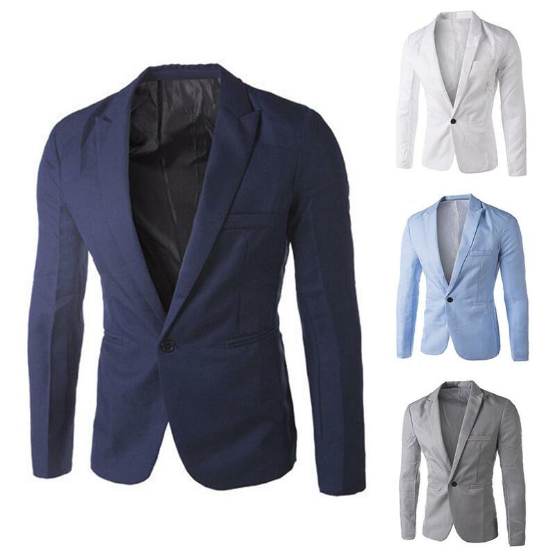 Blazer para hombre en 8 colores, chaqueta de negocios a la moda, color blanco, negro y gris, M-3XXXL