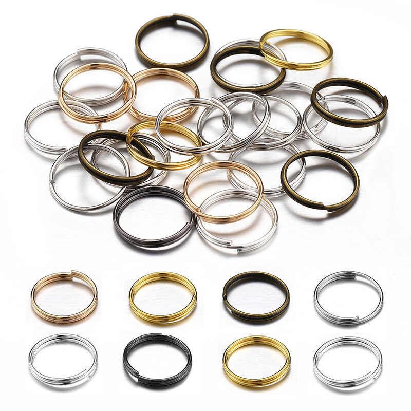 100-200 sztuk/worek 5 6 7 8 10 12 14mm otwarty pierścień podwójne pętle podział pierścienie złącza dla Diy komponenty do wyrobu biżuterii akcesoria