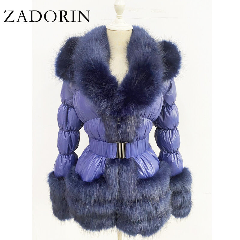Zonorin 2024 mantel musim dingin wanita, jaket bulu palsu hitam Puffer dengan lengan dan tudung dapat dilepas, mantel musim dingin wanita