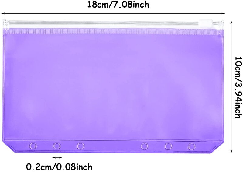Binder PVC notes kieszonkowy luźny liść torby kolorowe otwory Zipper foldery wodoodporne etui torby na dokumenty