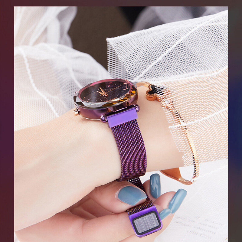 Luksusowe kobiety zegarki nowy 2019 panie magnetyczne Starry Sky zegarek najlepsze marki Rhinestone dla kobiet kwarcowe zegarki na rękę relogio feminino