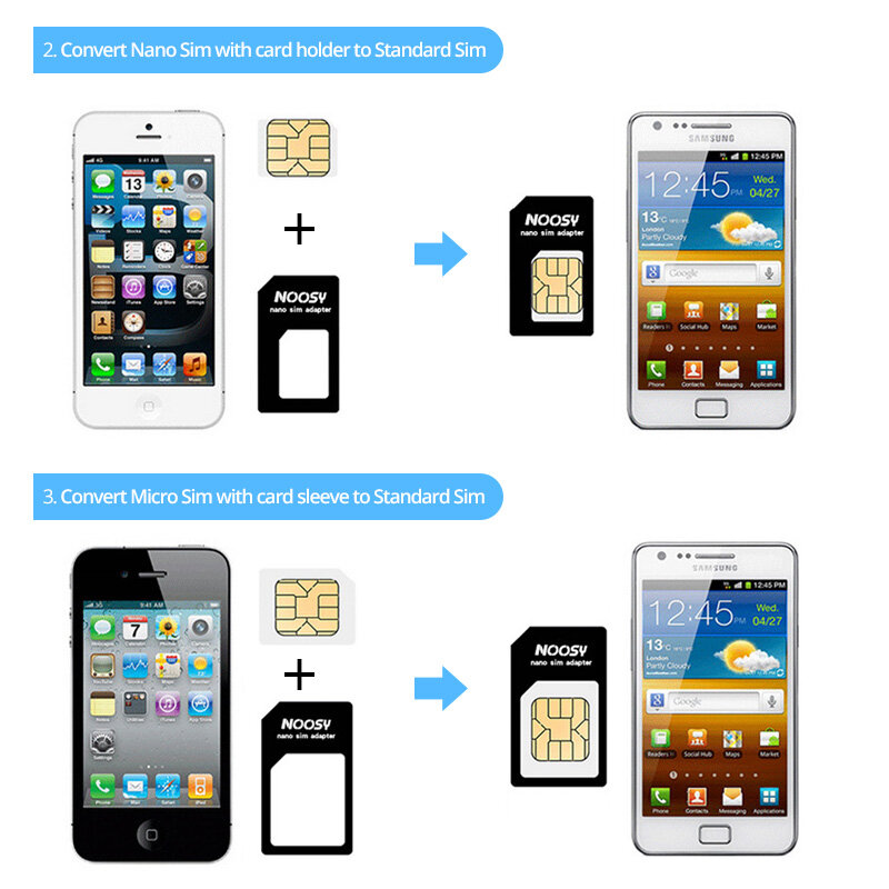 ANKNDO SIM Kartu Adaptor Konektor Kit untuk iPhone Kartu SIM Perbatasan Ekstensi Kasus Ponsel Kartu Converter 3 In 1 kartu SIM Alat