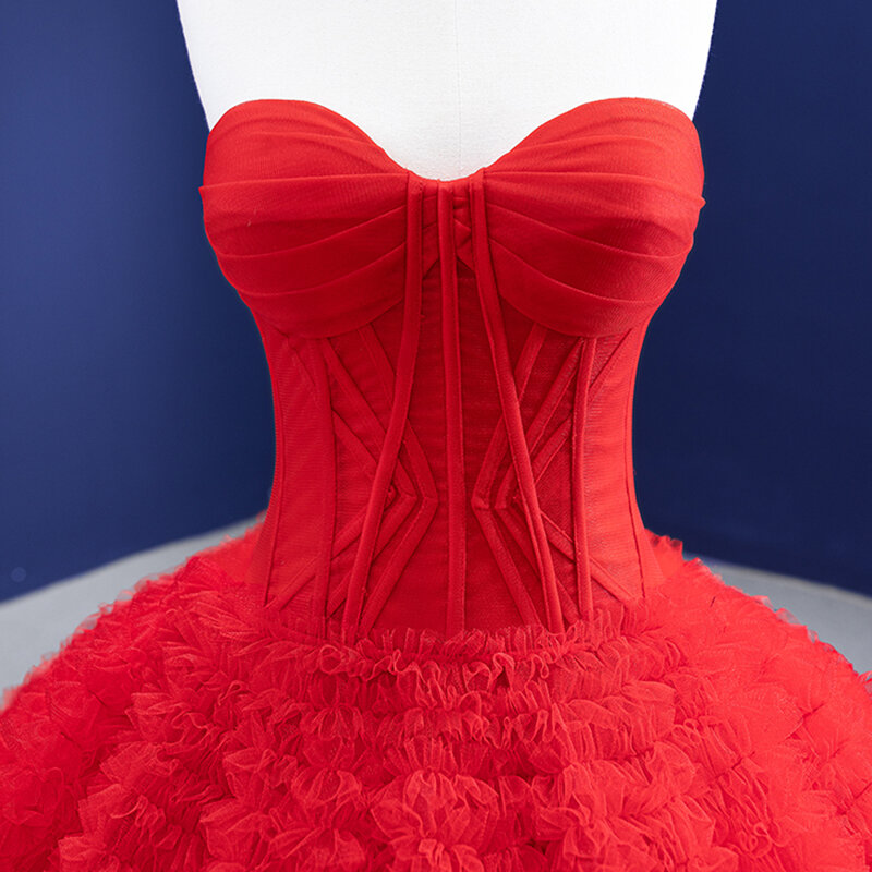 Macierzyński strój wizytowy dla kobiet w ciąży tiulowa suknia wieczorowa elegancki Prom prasy długi puszysty czerwony dywan suknie wieczorowe