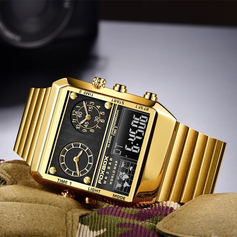 Lige-男性用の高級ブランド時計,クォーツ腕時計,耐水性,デジタル,ミリタリー,男性