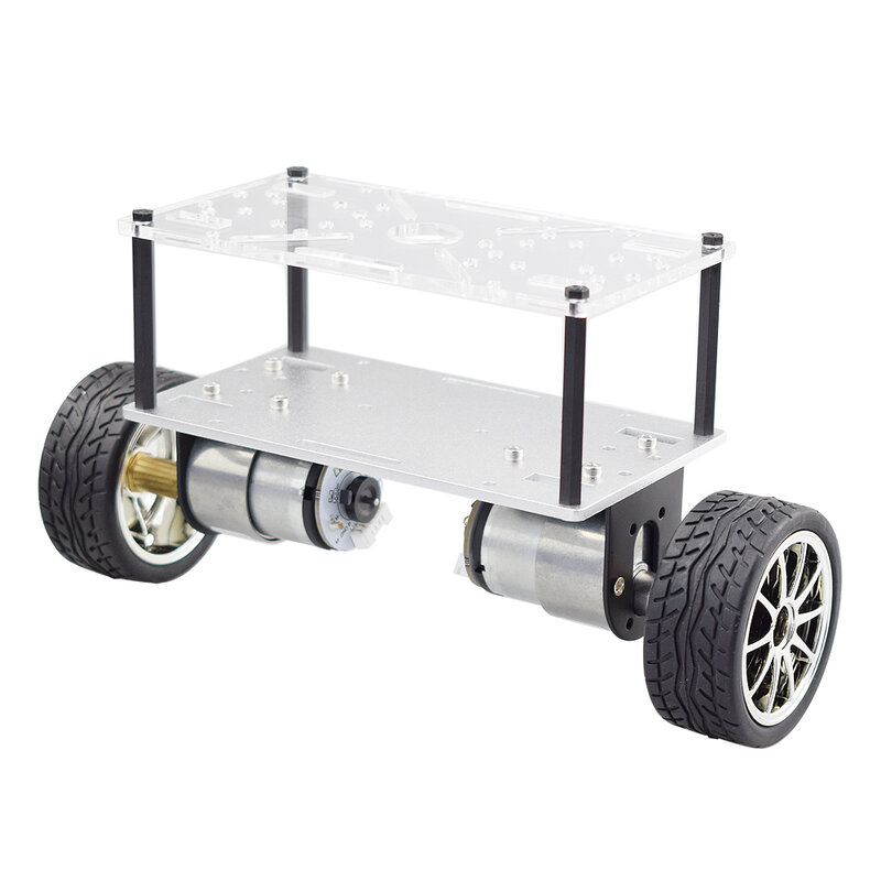 Cheaspest versendet Doppel Chassis Arduino 2WD Selbst Balancing Roboter Auto Kit mit 2 stücke Encoder Motor für Raspberry Pi DIY STEM spielzeug Teile