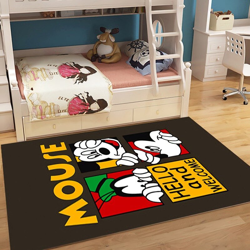 Disney 80x160cm Mickey Baby Play Mat  Cartoon Kids Bedroom Play Floor Mat Living Room Carpets for Outdoor  Baby Activity Center
