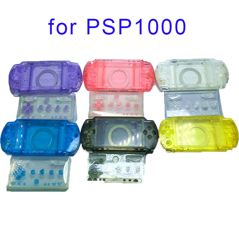 Alta Qualidade Novo Caso Habitação para Sony PSP 1000 PSP1000 Shell Console Frente e Tampa Traseira com Botões e Adesivos Caso