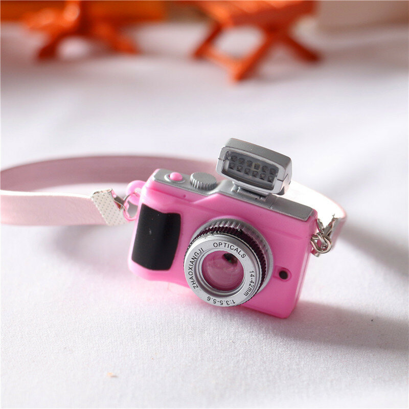 1-częściowy zestaw lalek z aparatem fotograficznym Mini kamera symulacyjna, odpowiedni do akcesoriów do dekoracji domu dla lalek 1/12 Diy Gift