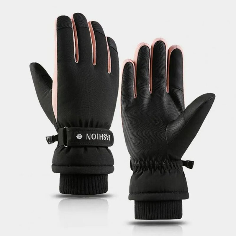 Full Finger 1คู่สไตล์ Breathable ฤดูหนาวถุงมือป้องกันรอยขีดข่วนสำหรับรถจักรยานยนต์ขี่