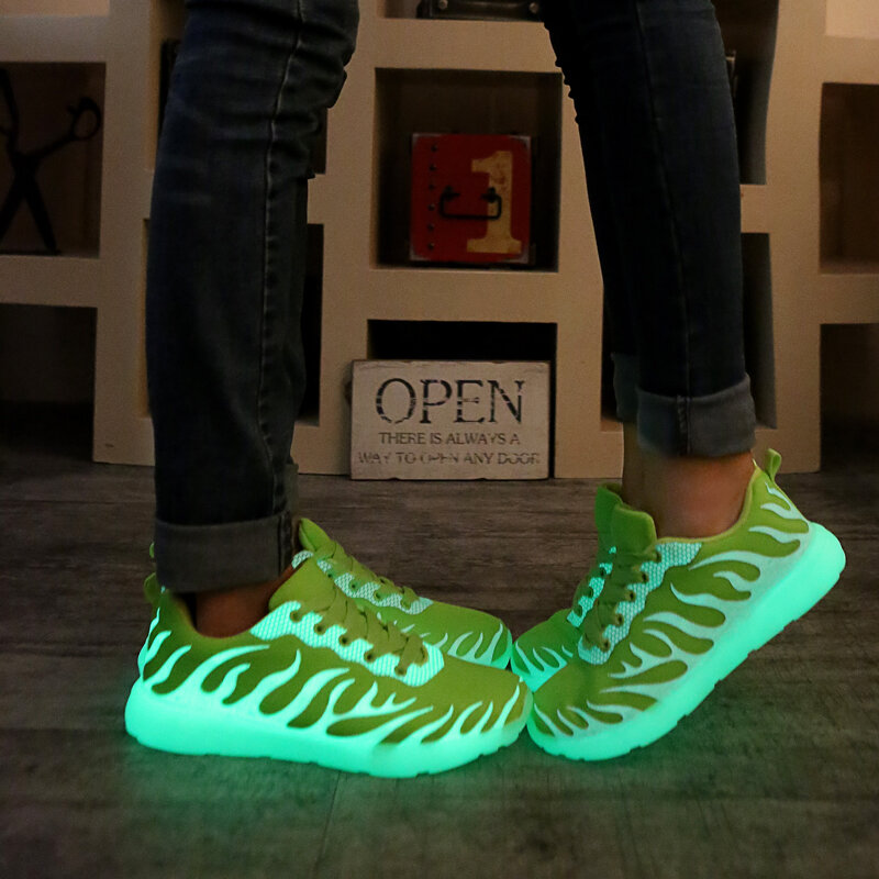 2020 nuevos zapatos para hombre, zapatillas deportivas luminosas para correr, transpirables, informales, zapatillas deportivas de malla para amantes, zapatos de hombre a la moda