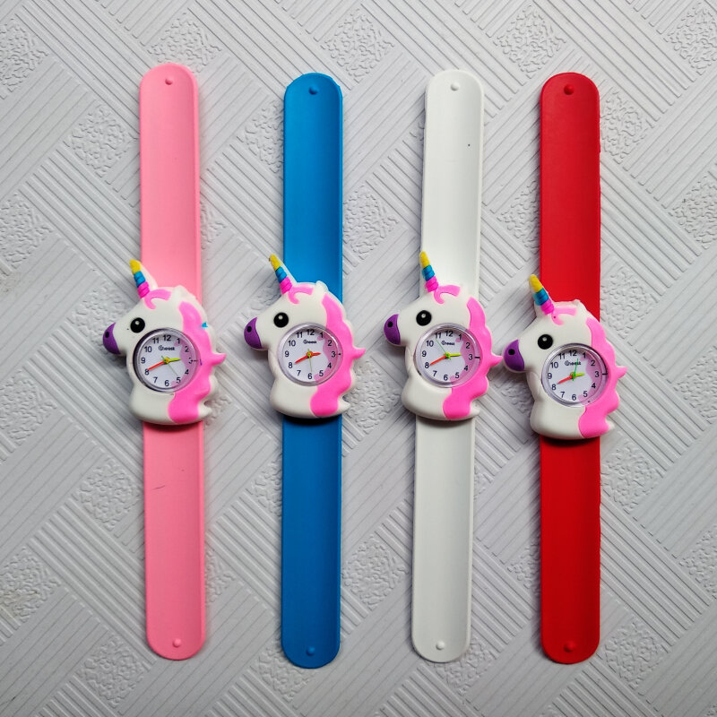 3-10 세 어린이 시계를 사용하여 4 가지 스타일 만화 유니콘 소년 소녀 어린이 손목 시계, 포니 시계 선물