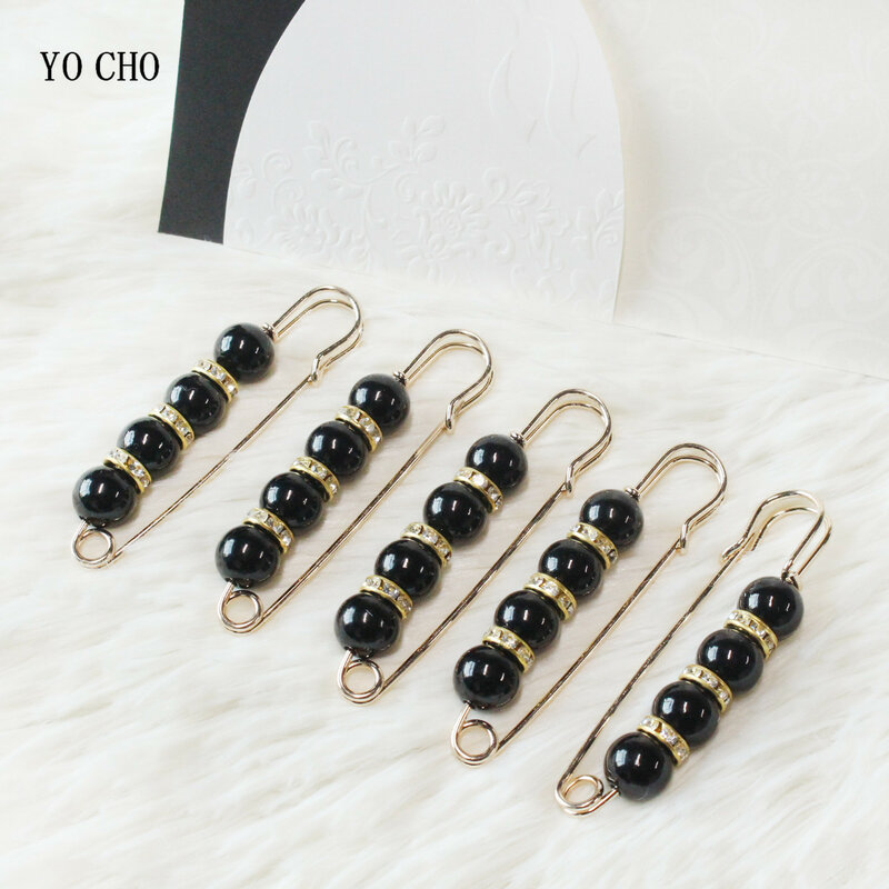 YO CHO 1Pc Pearl Brooch Metal Elegant Women Girl Charming Exquisite Collar Lapel Pin Fashion Jewelry Party Garment Accessories