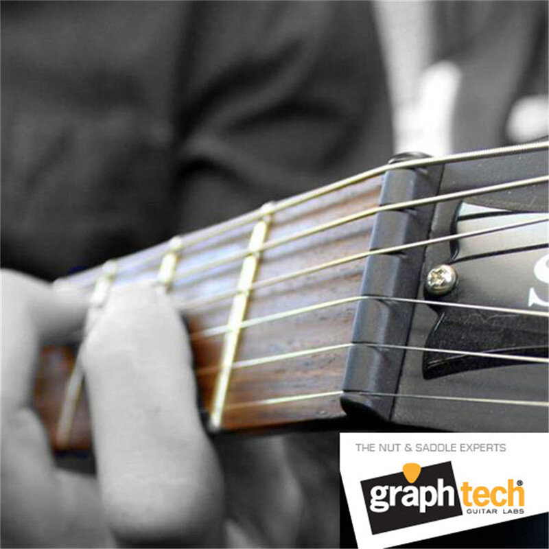 Graph Tech PT-5042-00 TUSQ Nut XL 42mm dado per chitarra a fondo piatto Pre-scanalato per accessori per chitarra elettrica FD Strat nero