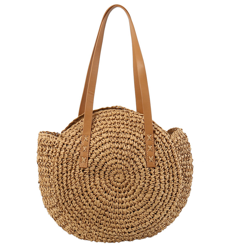 Straw Bag Women's Summer Rattan Bag Handmade Woven Circle Bohemia Beach Handbag Wicker Bag bolso mimbre
