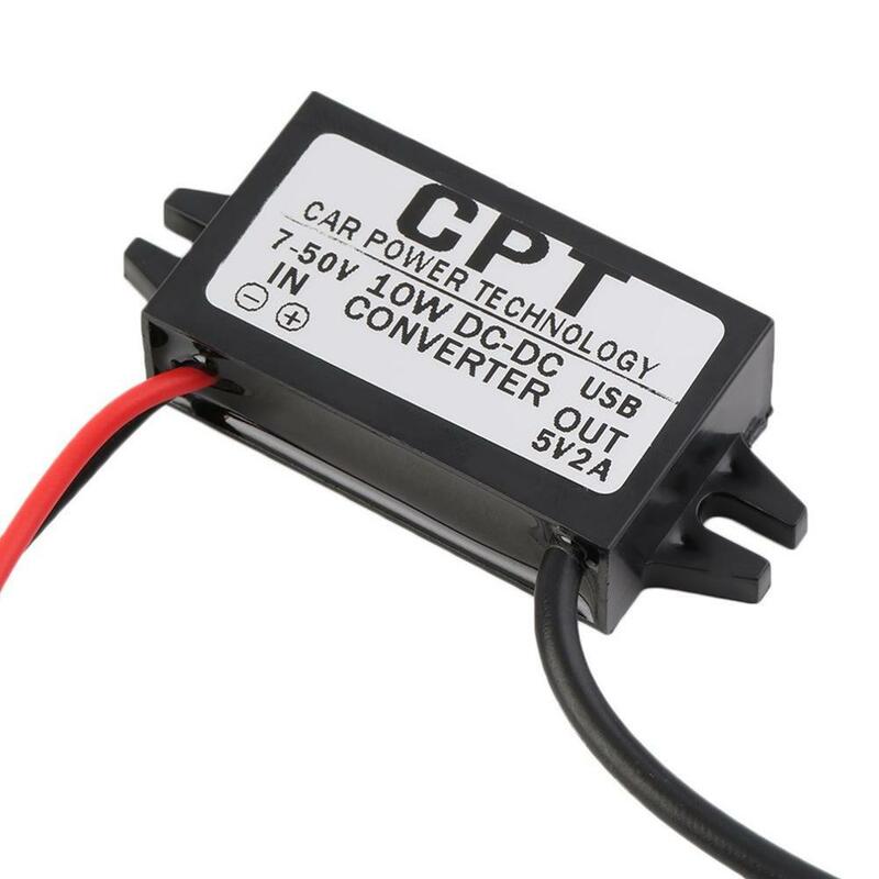 กันน้ำDC 7-50Vถึง5V 2A USBหญิงConverter RegulatorสำหรับรถStep Down Buck Converterแหล่งจ่ายไฟโมดูล