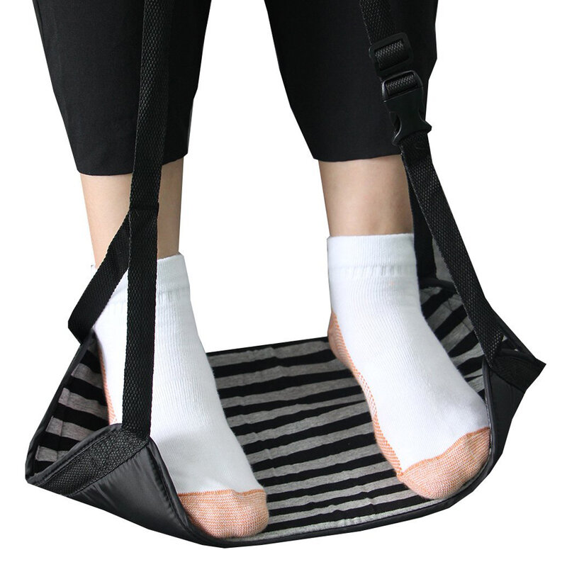 Apoio para os pés portátil vôo carry-on pé resto viagem travesseiros perna hammock avião apoio para os pés com espuma de memória acessórios de viagem