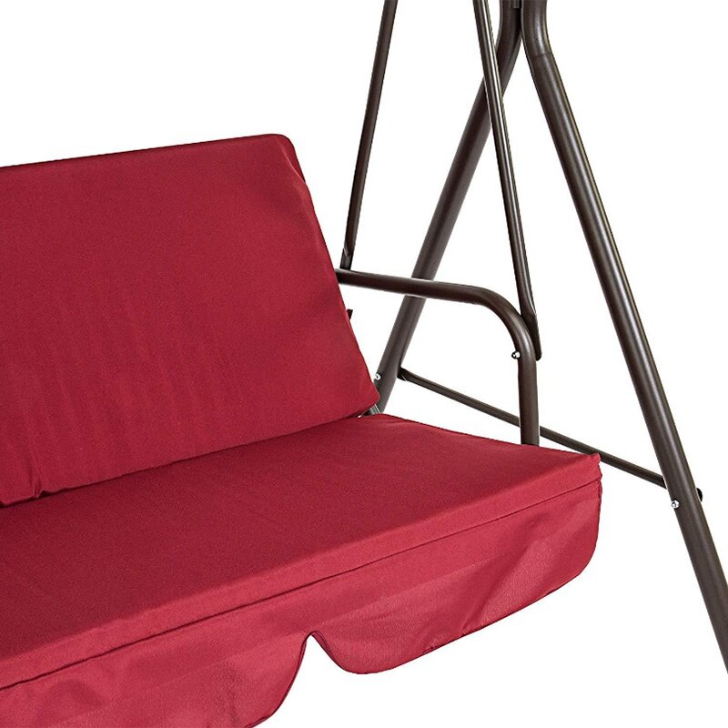 Cubierta de silla columpio para terraza, 2 unids/set, silla de jardín Universal a prueba de polvo, 3 asientos, cubierta para exteriores (rojo)