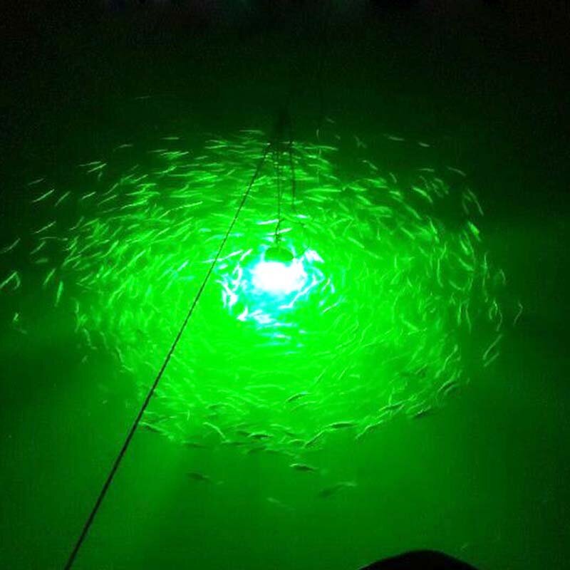 Señuelos de Pesca subacuática, luces LED de 300W, CC de 12V, para barco de pesca nocturna con Cable de 5M