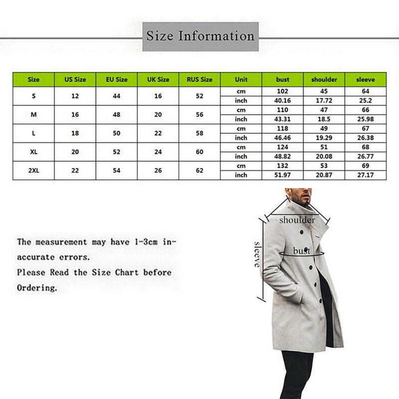 High Quality Coats Men Winter Classic Slim Autumn Trench Male Casual Pockets Solid Long Windbreaker Vintage Blends Coats