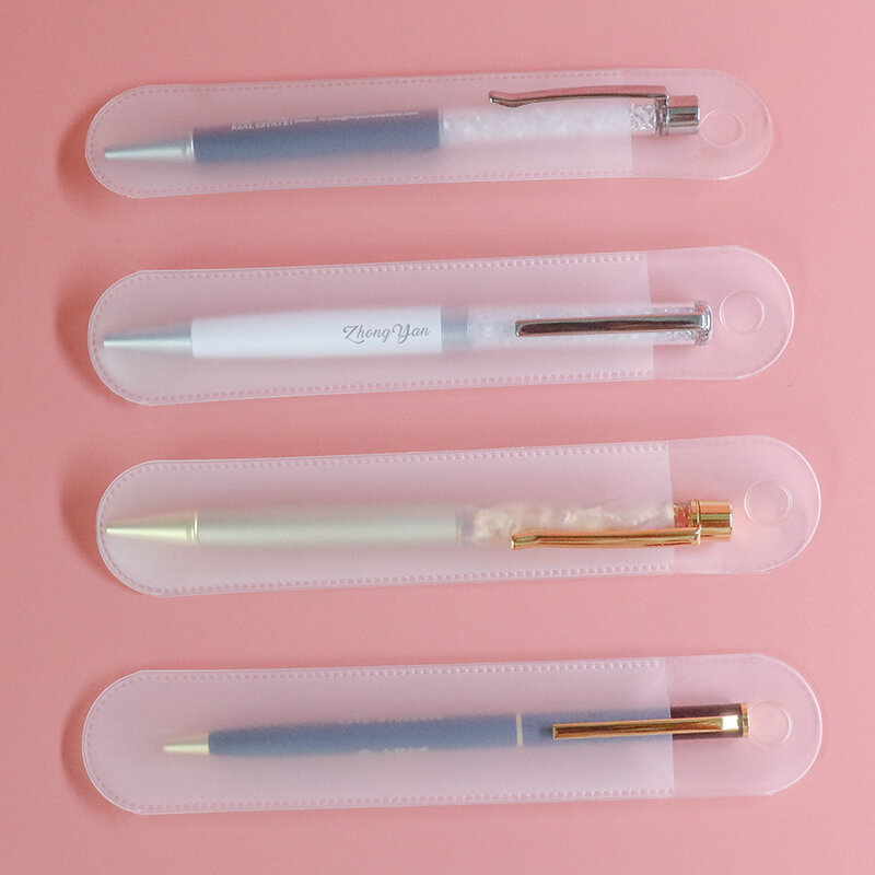 3 dimensioni della Radura di Modo di Bellezza della Cassa di matita del PVC Impermeabile Dell'organizzatore Del Sacchetto di Scuola Forniture di Cancelleria Trasparente Sacchetti della penna