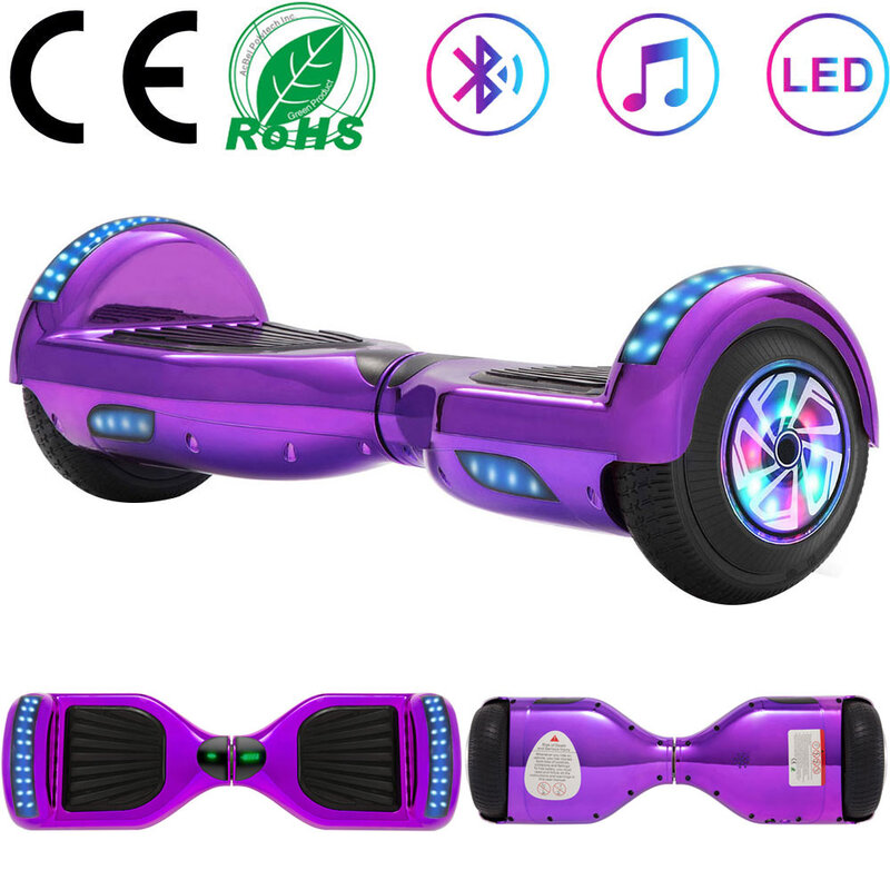 Hoverboard 6.5 Polegada bluetooth alto-falante auto balanceamento scooters elétricos luzes led inteligente duas rodas placa pairar chave para o presente das crianças