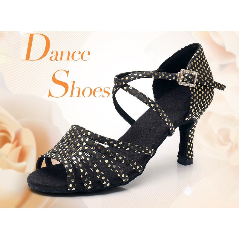 Zapatos de baile de Salón/Tango/Latino para mujer, zapatos de tacón de estrás para Salsa, zapatos de baile profesionales para niñas, 5cm/7cm