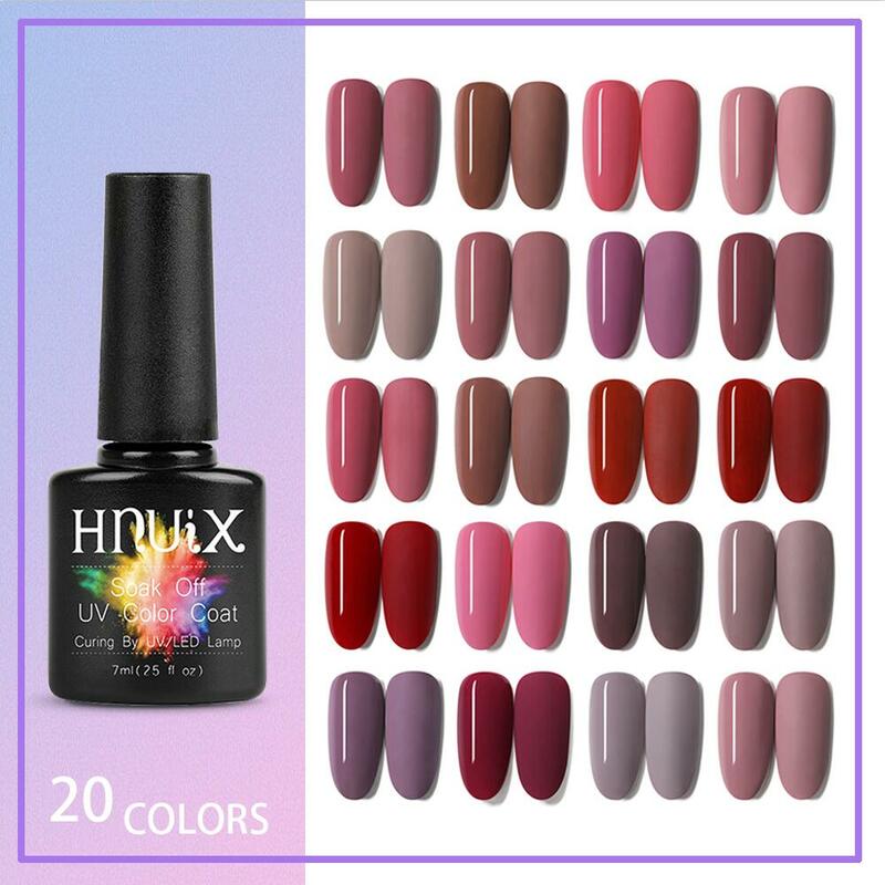 HNUIX-Gel UV para uñas, juego de manicura mate, Base LED, capa superior para pintura, extensión de uñas, laca de Gel, 7ml