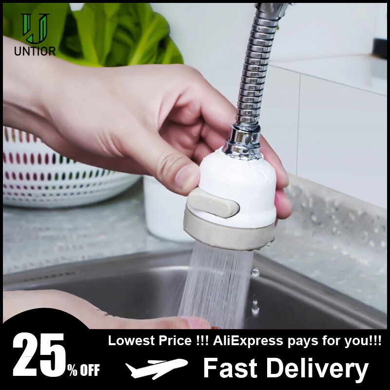 UNTIOR-Extensión de grifo para baño y cocina, accesorio giratorio 360 grados con filtro de boquilla de alta presión, adaptador extensor de canilla