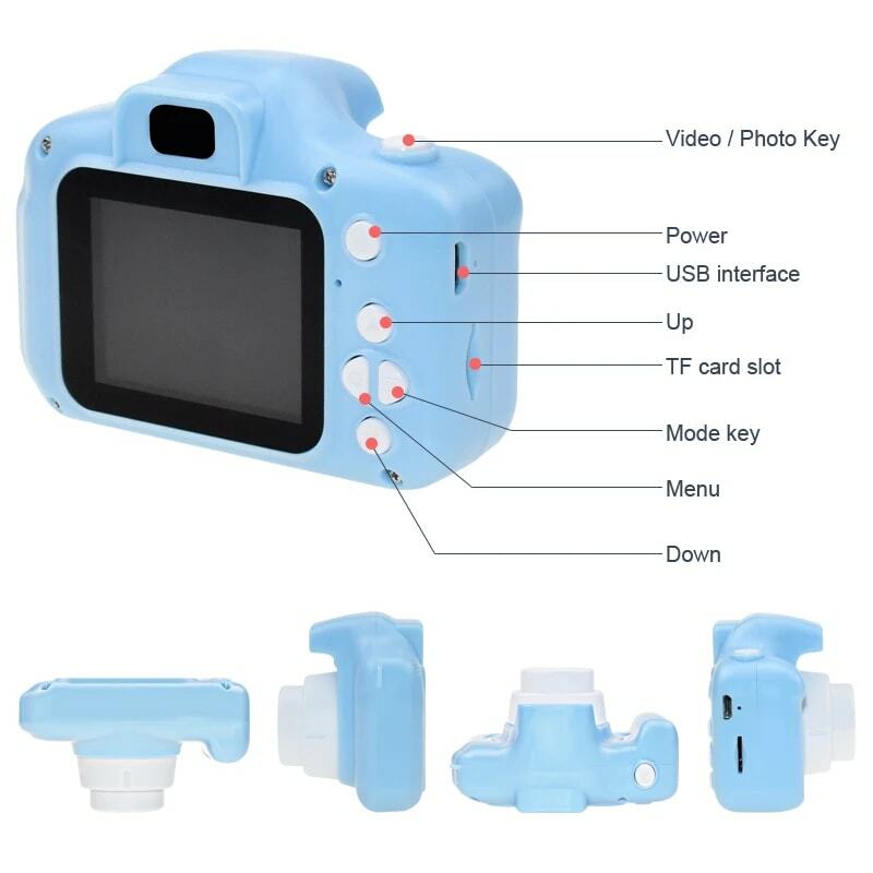 Mini cámara Digital recargable para niños, cámara de dibujos animados, juguetes bonitos, accesorios de fotografía al aire libre, regalo de cumpleaños, 2 pulgadas, HD 1080P