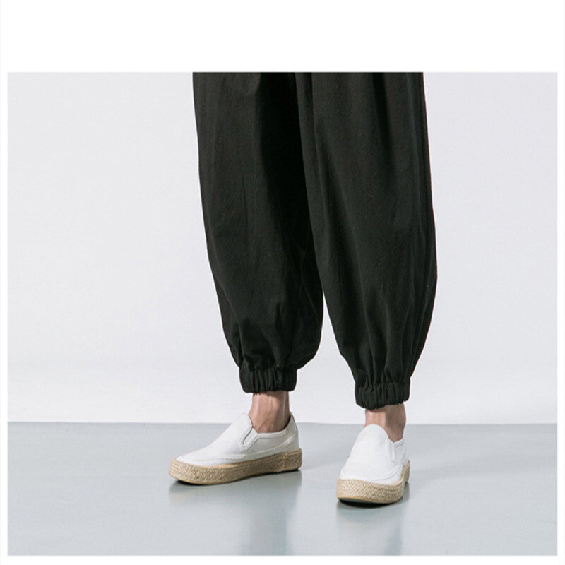 BOLUBAO Spring Men Loose Harem Pants Chinese Linen Overweight Sweatpants High Quality Casual Brand Oversize Trousers Male