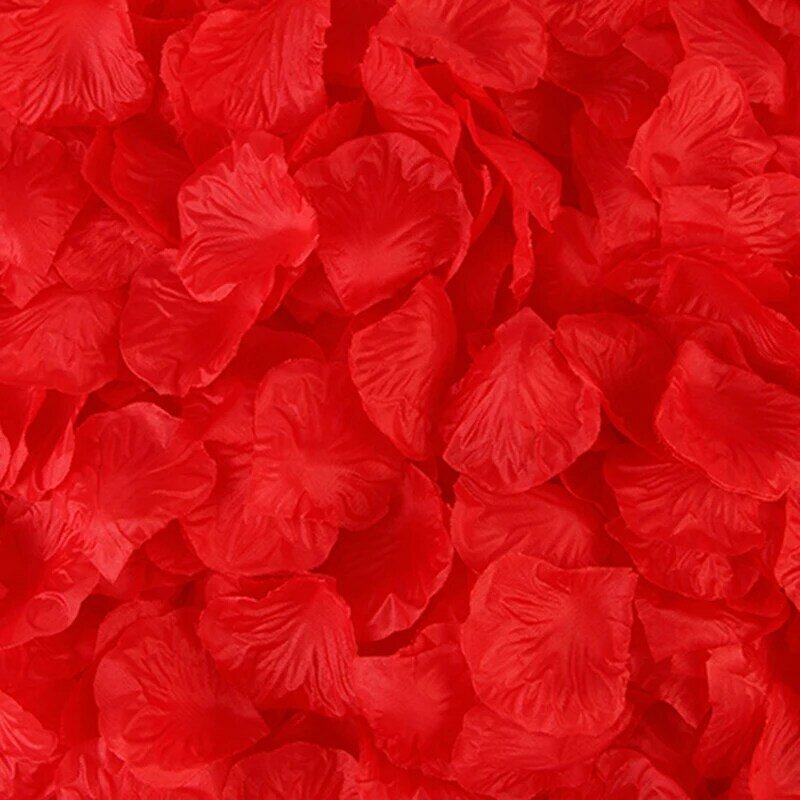 100 個の絹の布で赤シミュレーション花びら 4.5 センチメートルは * 4.5 センチメートル花びら結婚式結婚式の部屋のレイアウトウェディング用品
