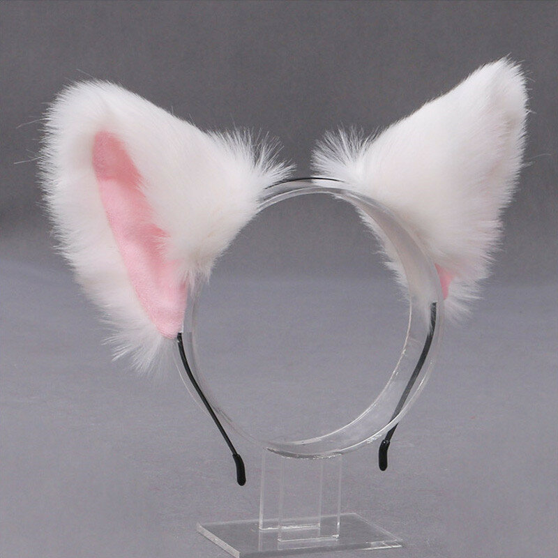 30 cores Cartoon Cat Orelhas Hairband Headwear Fur Ear Cat Cosplay Head Band Acessórios para o cabelo para as mulheres Meninas Kid Party Headband