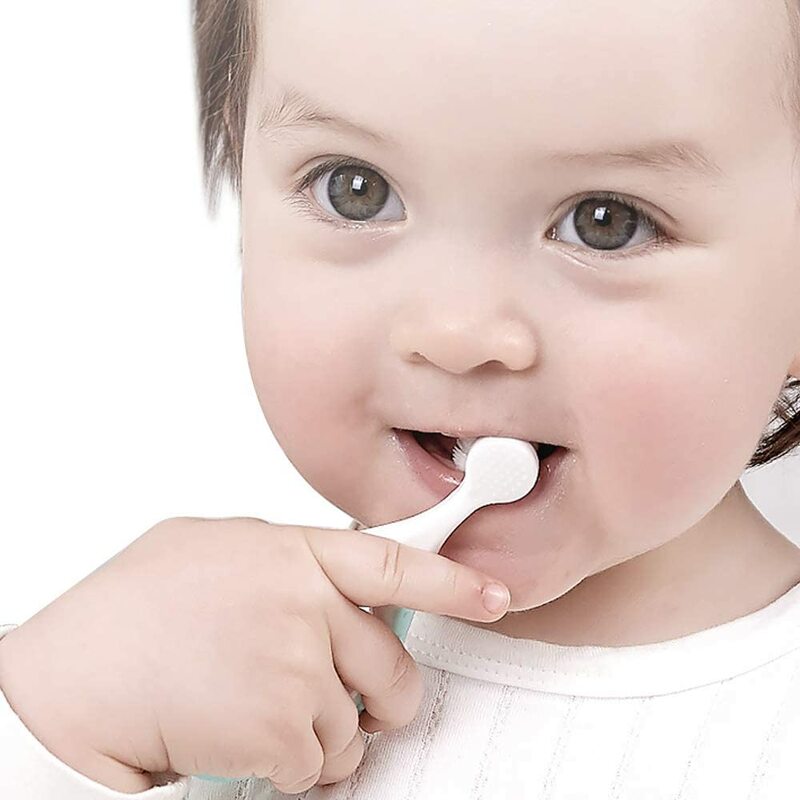 فرشاة أسنان وفرشاة أسنان للأطفال لعمر 0-3 سنوات فرشاة أسنان ناعمة إضافية مع شعيرات لينة بنسبة 10000 للعناية بالأطفال