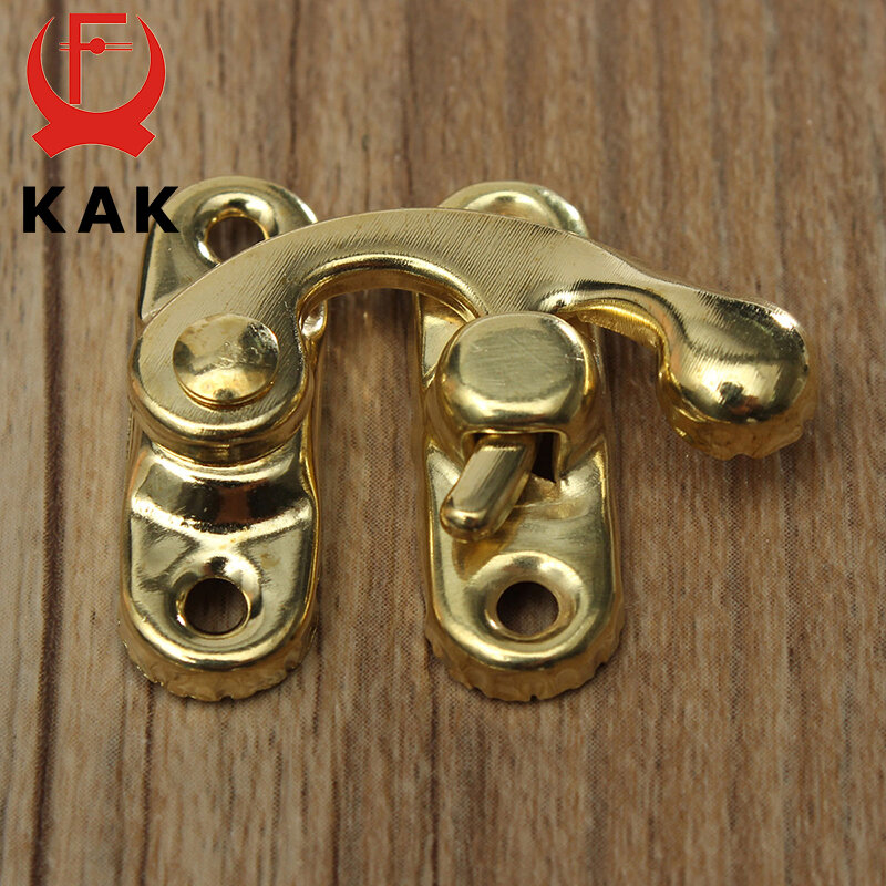 KAK – lot de 12 pièces 34x28mm, cadenas en fer Bronze Antique, crochet pour Mini bijoux, boîte en bois avec vis, quincaillerie de meubles