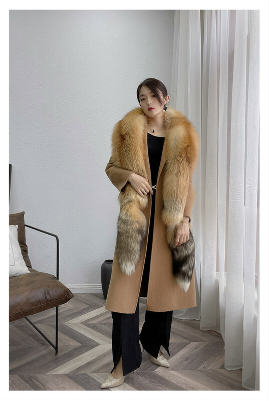 男性と女性のための加熱されたロングスカーフ,アメリカのスタイル,毛皮の全体,両面,冬の毛皮,2022