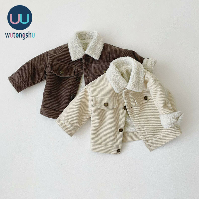 Crianças meninos meninas jaqueta quente manga comprida cor sólida outono casaco de bebê engrossar outerwear casual aby roupas da menina inverno