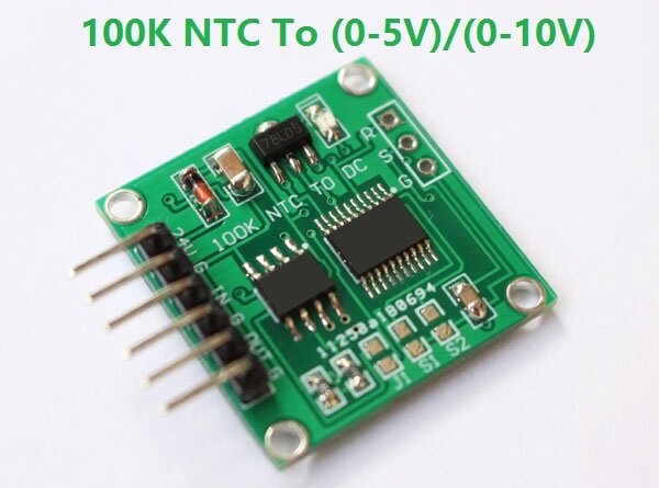 Ntcサーミスタに100 10k ntcに0-5v 0-10v線形変換温度トランスミッタモジュール