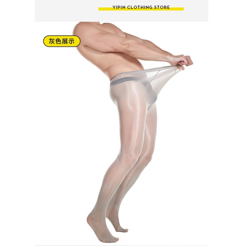 Calças legging transparentes masculinas 8d 912, com agulha em forma de u, calça invisível respirável de lucency