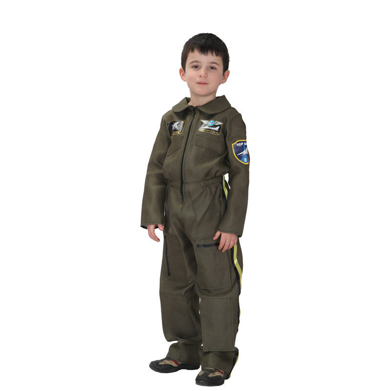 어린이 어린이 특수 부대 공군 의상, 소년용 유니폼, 조종사 비행복 의상, 할로윈 푸림 카니발 점프수트
