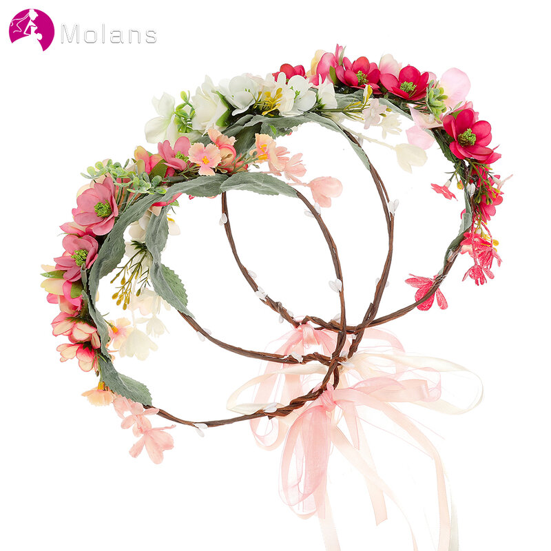 MOLANS Handgemachte Künstliche Blume Krone Für Braut Brautjungfer Hochzeit Kunst Fotografie Nette Romantische Haar Zubehör Stirnband