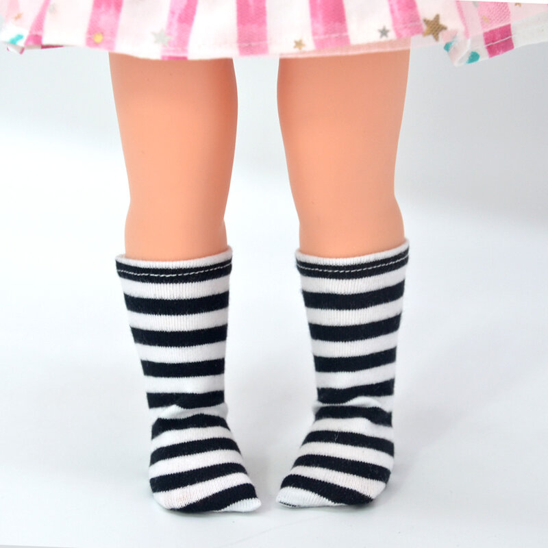 Chaussettes longues pour poupée de 40cm, accessoires de beurre, couleurs variées, bas à la mode, cadeau pour fille