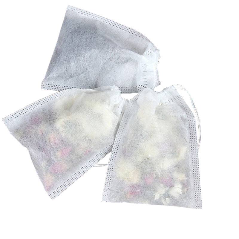 100 pçs/lote teabags 5x7cm vazio scented chá sacos com corda curar selo filtro de papel para erva solto chá