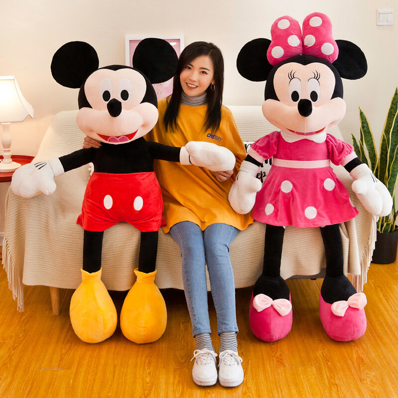 Peluche de Mickey y Minnie Mouse para niños, cojín suave de 40-100cm, almohada, regalo de cumpleaños y boda