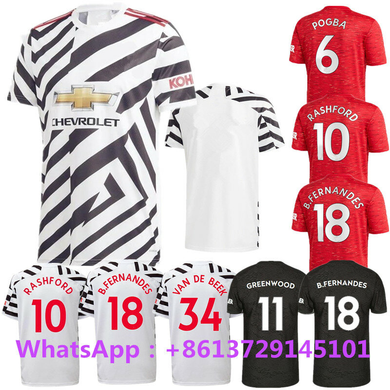 Manchester United 20/21 koszulka piłkarska RASHFORD POGBA FERNANDES Utd Manchester United 2020/21 Away koszulka piłkarska