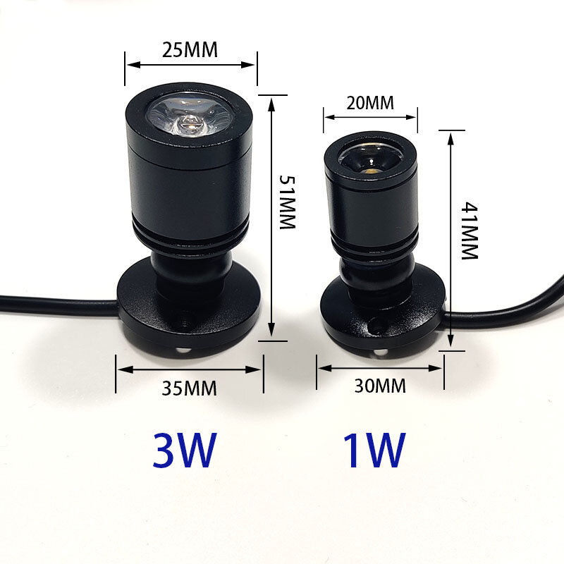 Светодиодный точечный светильник с питанием от USB, вращающийся угловой мини-светильник для шкафа, витрины, ювелирных изделий, 5 В, 1 Вт, 3 Вт