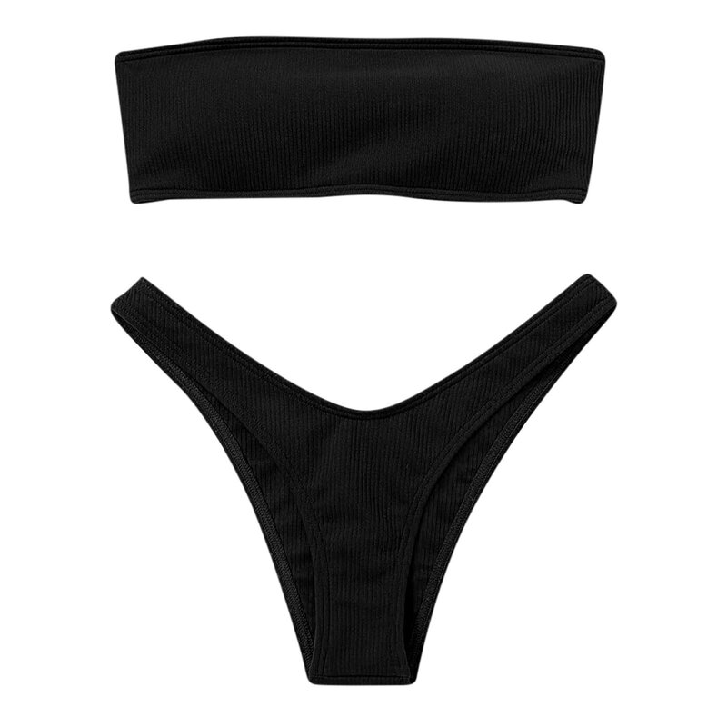 Women's Bikini High Waisted Tummy Control Two Piece Swimsuit Swimwear 2021 Girl Beach Bathing Suit Woman Fahsion Swimwear Spain